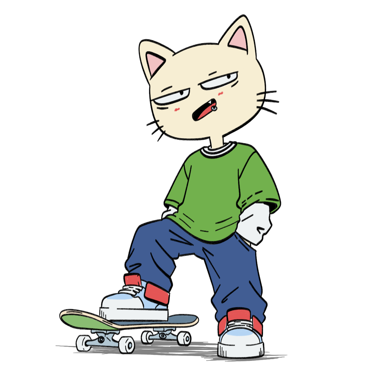 skater cat character